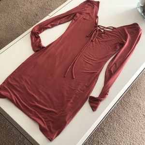 Tight long sleeve mini dress